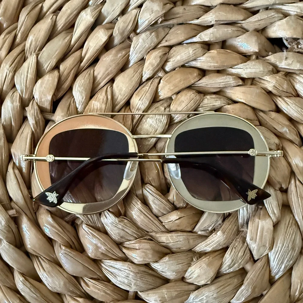 Gucci Round-Frame Metal Sunglasses - Picture 3 of 5
